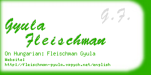 gyula fleischman business card